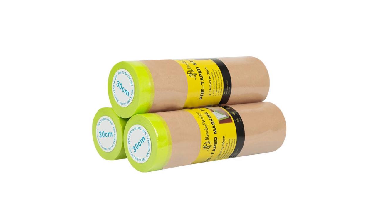 Pre taped masking paper